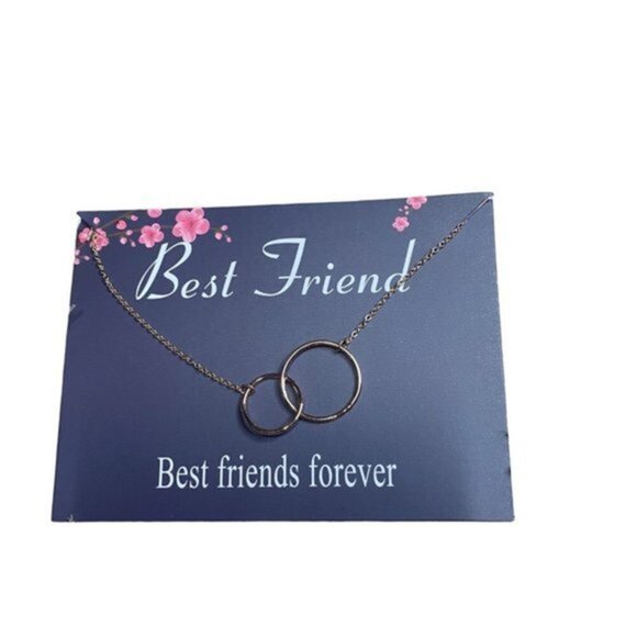 Best Friend Necklace 14K Rose Gold Filled 2 Interlocking Infinity Circles Women’ - Picture 1 of 10